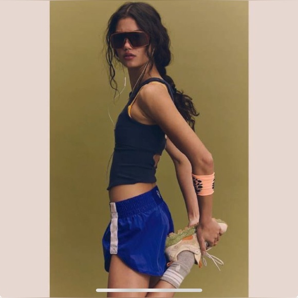 NWT FREE PEOPLE - Trail Angel Lightweight Running Shorts in Royal Blue - Picture 10 of 13